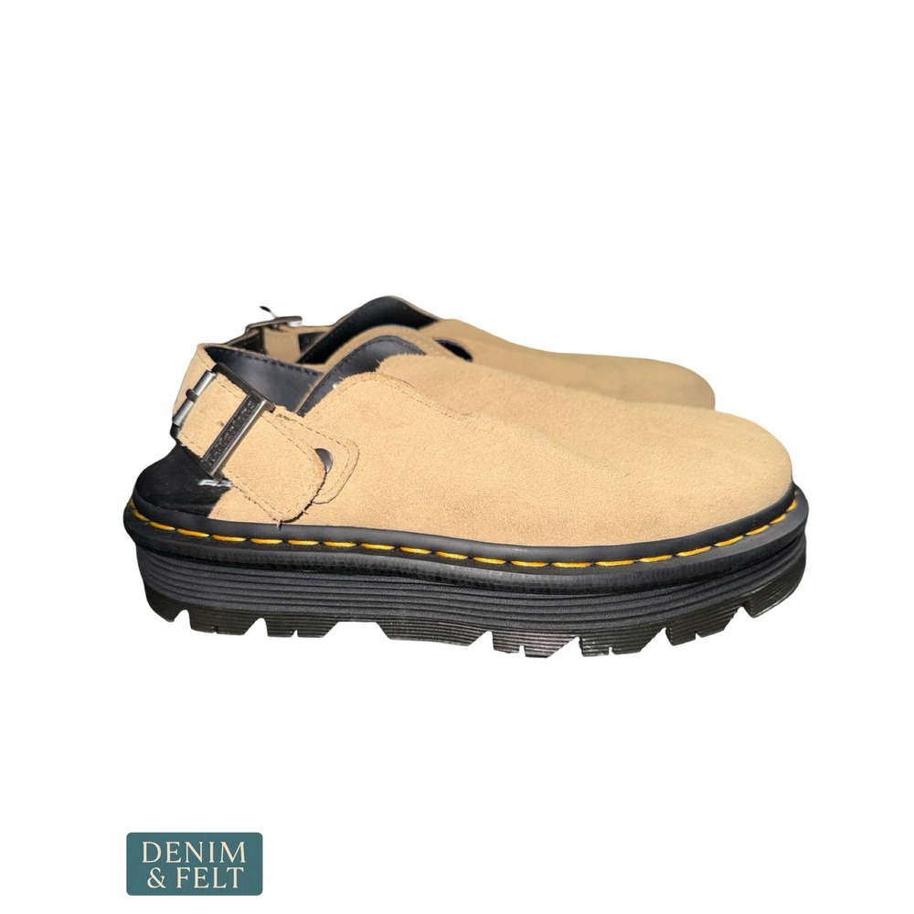 NEW Dr. Martens Zebzag Suede Slingback Platform Mules Tan Clogs Women's 7‎ - Picture 10 of 16
